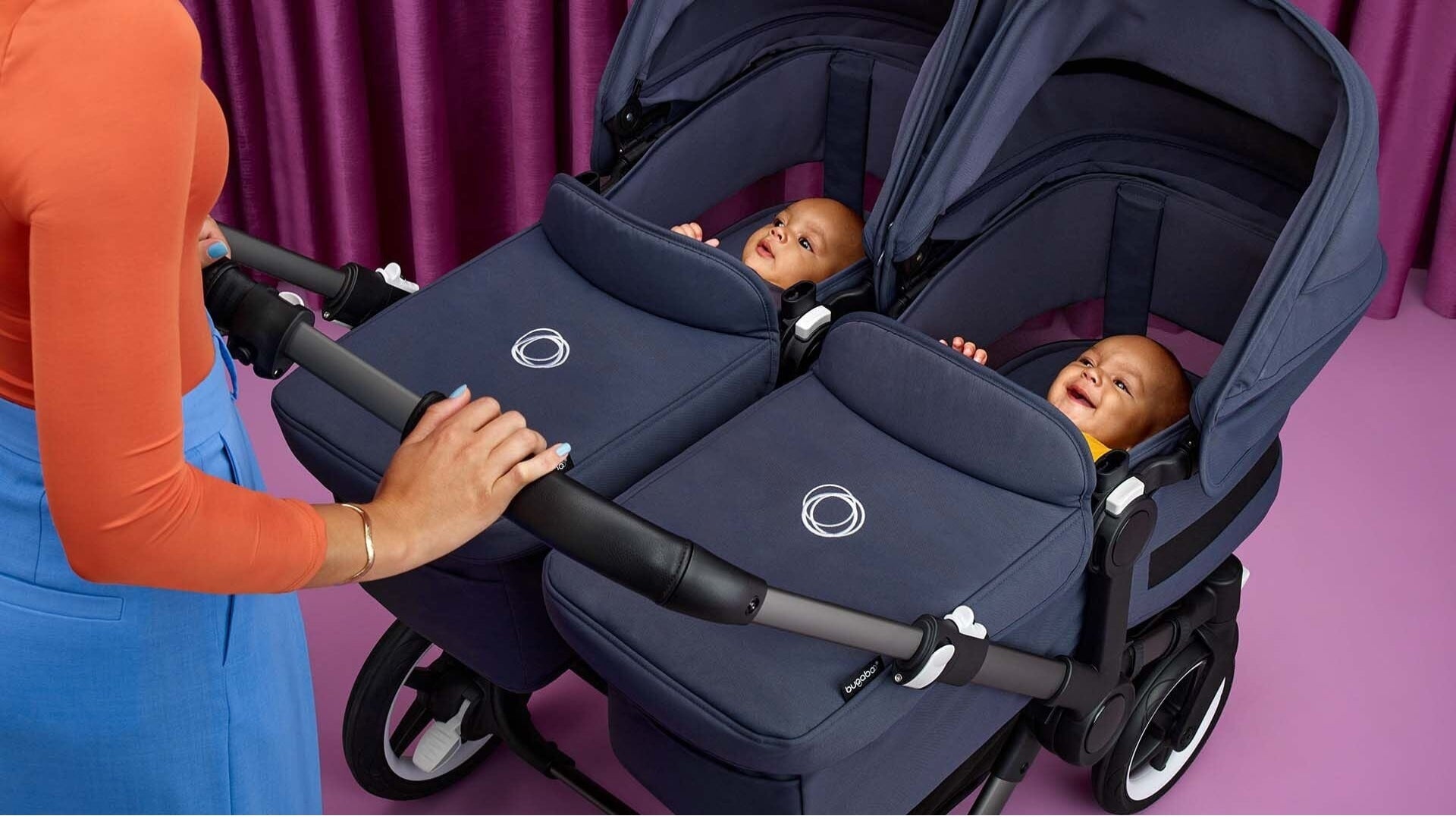 Bugaboo Donkey Twin with two bassinets and two newborns