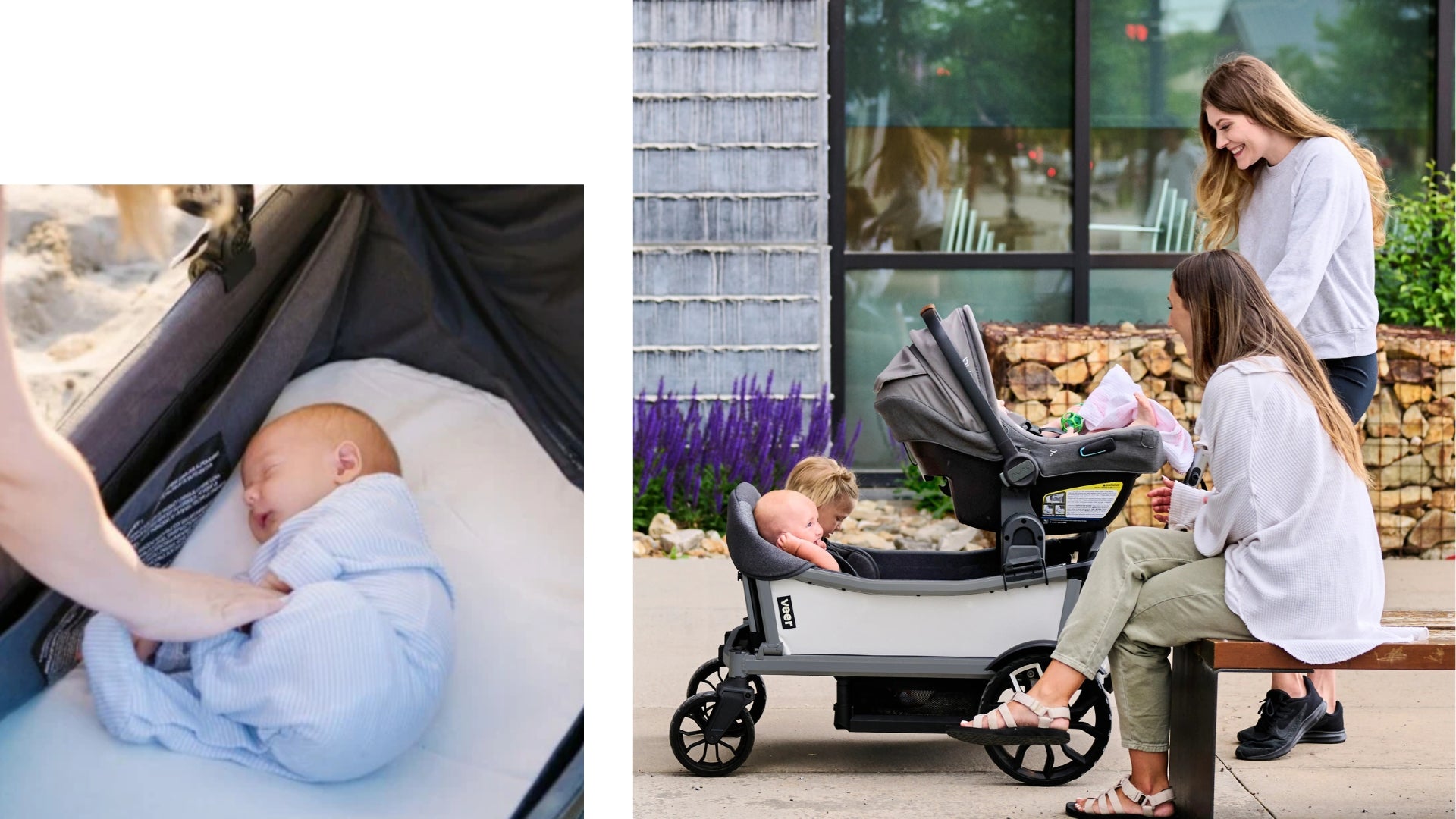 Veer Cruiser City with Napper and with infant car seat