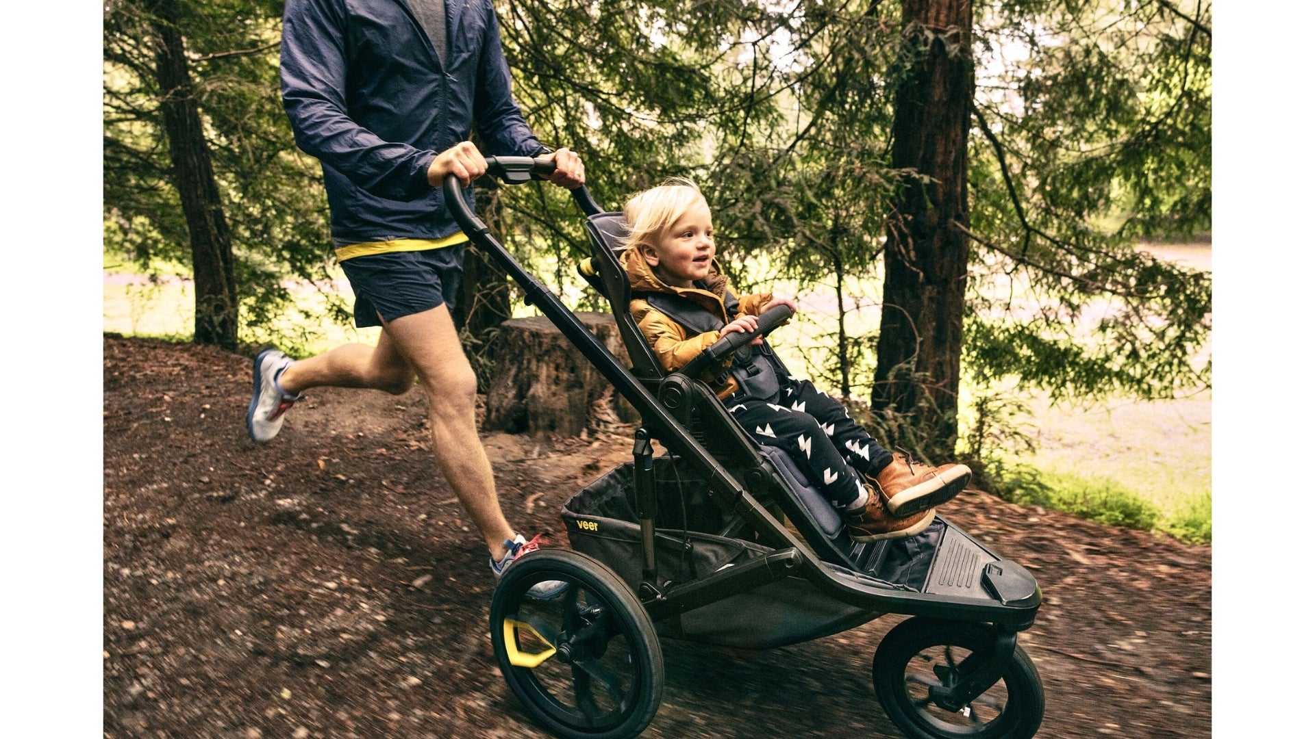 Veer &Jog used for running on hiking trail